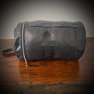 Leather Motorcycle Duffel Bag, Black