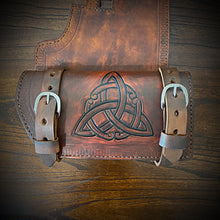 Load image into Gallery viewer, Heat shield for Harley Davidson, Two Pouches - Custom Art, Brown