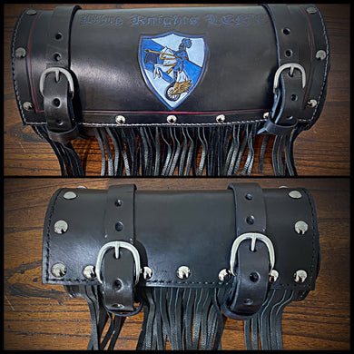 Tool bag for Motorcycle - Chopper Style Fringe Metal Studs, Custom Art Small, Black