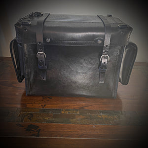 Motorcycle Trunk Bag, Custom Art Fits All Brands of Motorcycles w/ Rear Luggage Rack, Fits Rickrak Brand of Racks Black