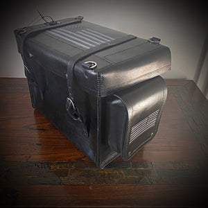 Motorcycle Trunk Bag, Custom Art Fits All Brands of Motorcycles w/ Rear Luggage Rack, Fits Rickrak Brand of Racks Black