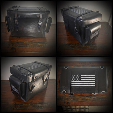 Motorcycle Trunk Bag, Custom Art Fits All Brands of Motorcycles w/ Rear Luggage Rack, Fits Rickrak Brand of Racks Black