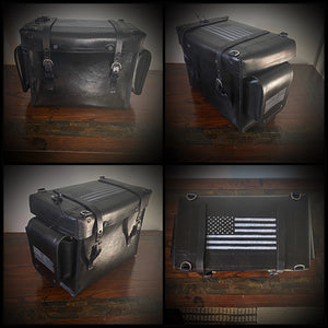 Motorcycle Trunk Bag, Custom Art Fits All Brands of Motorcycles w/ Rear Luggage Rack, Fits Rickrak Brand of Racks Black
