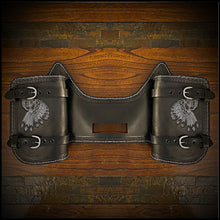 Load image into Gallery viewer, Heat Shield - Flying Native Skull, Black, Double Pouch, Fits Indian Chief, Chieftain, Springfield, Vintage and Roadmaster