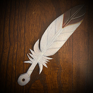White & Brown Leather Feather
