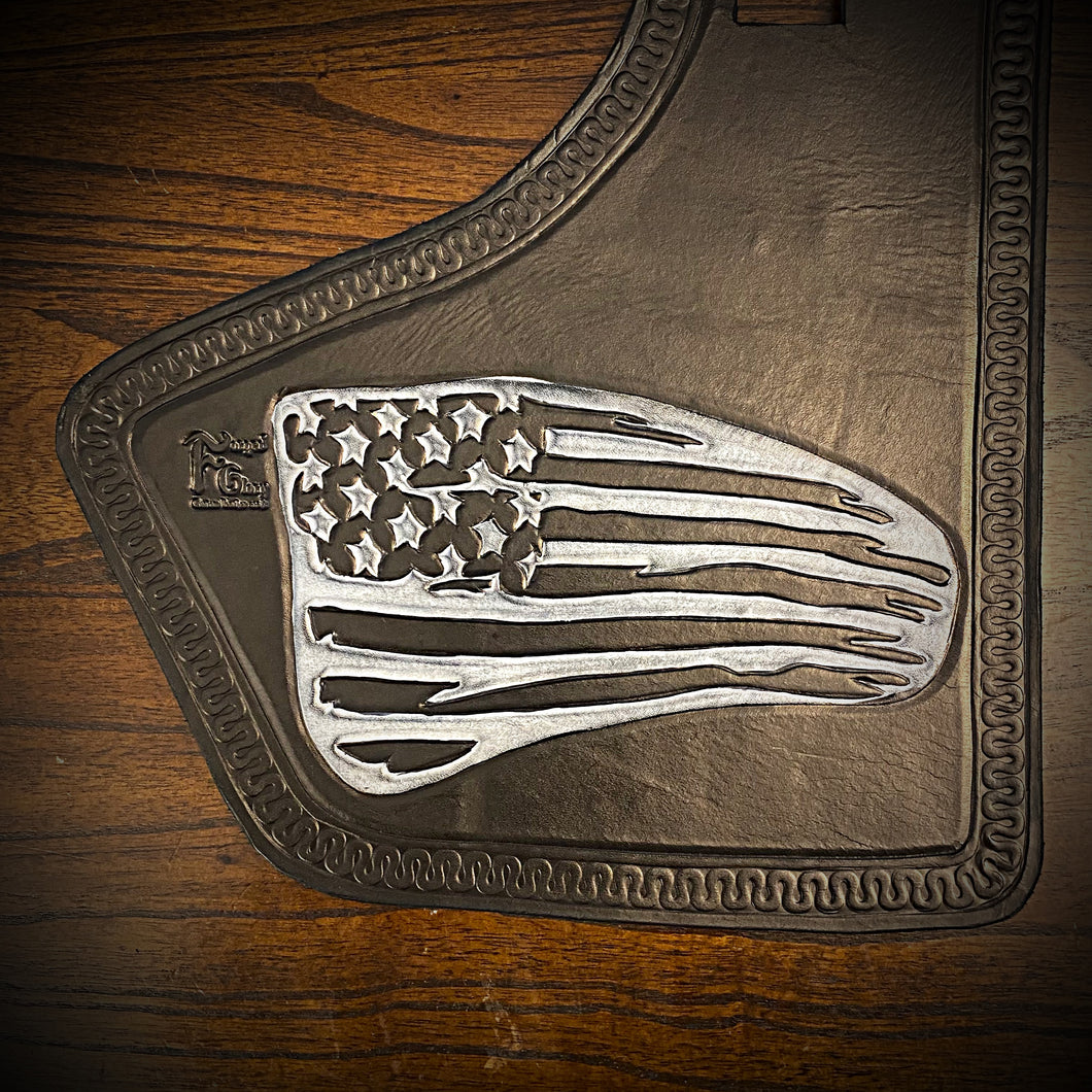 Heat Shield for Indian Challenger and Pursuit Motorcycles - Distressed Old Glory