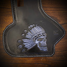 Load image into Gallery viewer, Heat Shield - Flying Native Skull, Black, With Pouch, Fits Indian Chief, Chieftain, Springfield, Vintage and Roadmaster