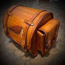Load image into Gallery viewer, Motorcycle Trunk Bag, Female Warbonnet, Fits All Brands of Motorcycles w/ A Rear Luggage Rack