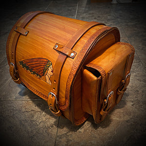 Motorcycle Trunk Bag, Female Warbonnet, Fits All Brands of Motorcycles w/ A Rear Luggage Rack