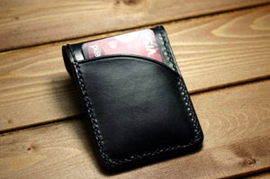 Front Pocket Minimalist Wallet, Black W/ Snap