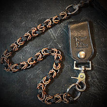 Load image into Gallery viewer, Chainmail Chain - Byzantine Weave- Black &amp; Copper