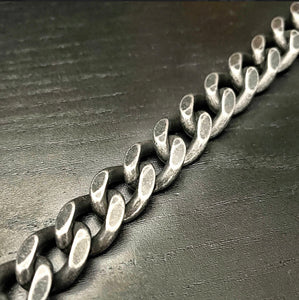 'Gun Metal' Cuban Link Steel Biker Bracelet