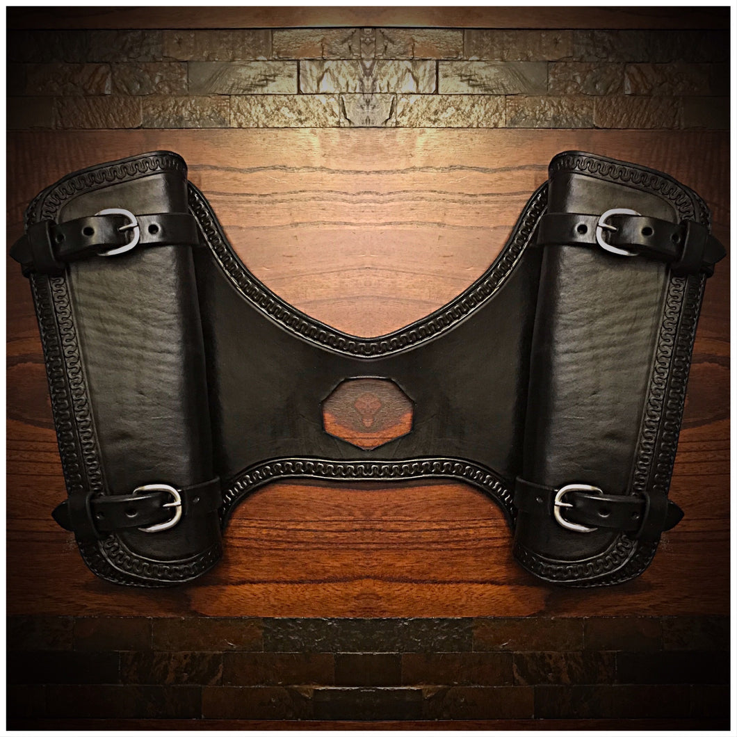 Heat Shield with two Pouches for Indian Scout motorcycle - black