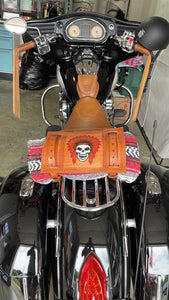 Bedroll for Motorcycles - Native Skull, Indian Tan