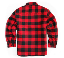 Load image into Gallery viewer, Red &amp; Black Flannel Shirt Jacket Mens