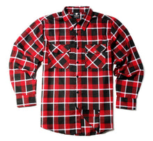 Load image into Gallery viewer, Red, White, &amp; Black Flannel Mens