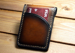 Front Pocket Minimalist Wallet, Brown & Black W/ Snap
