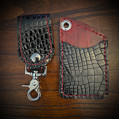 Two Pocket Wallet, Genuine Gloss Alligator, Vampire (ships now)