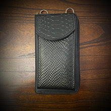 Load image into Gallery viewer, Cross Body Convertible Wallet Embossed Python (ships now)