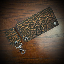 Load image into Gallery viewer, Long Biker Exotic Leather Wallet with Chain - Genuine Elephant Leather