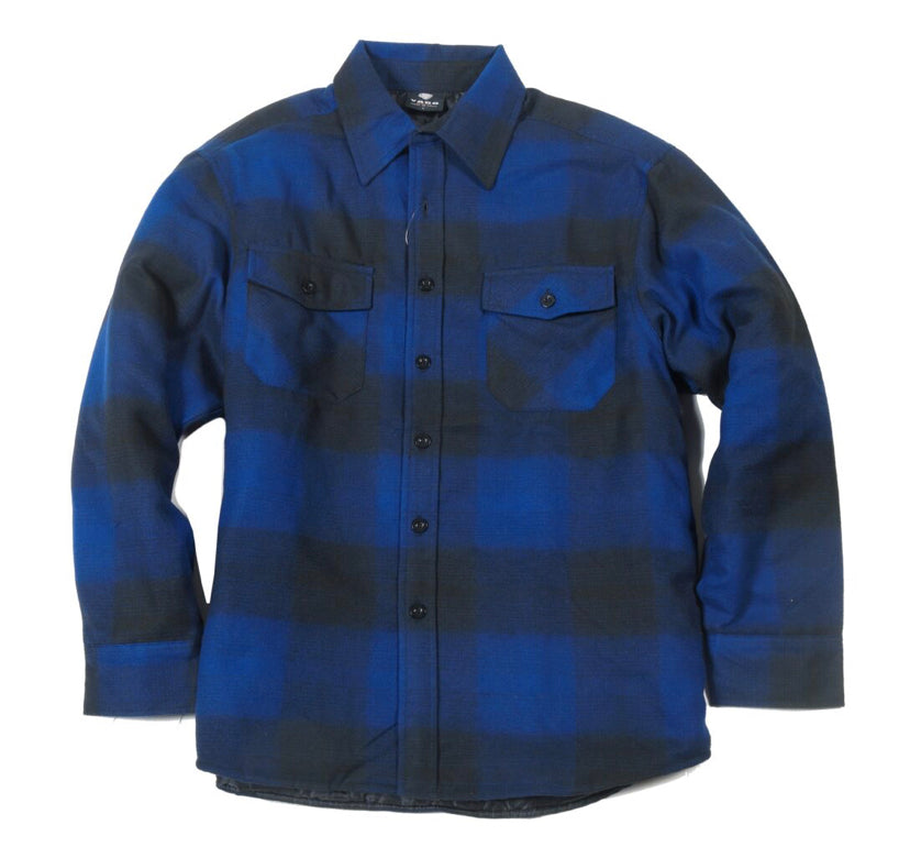 Blue & Black Flannel Shirt Jacket Mens – Forged Glory Custom Leather Craft