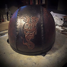 Load image into Gallery viewer, Half Helmet with Custom Art - size Medium