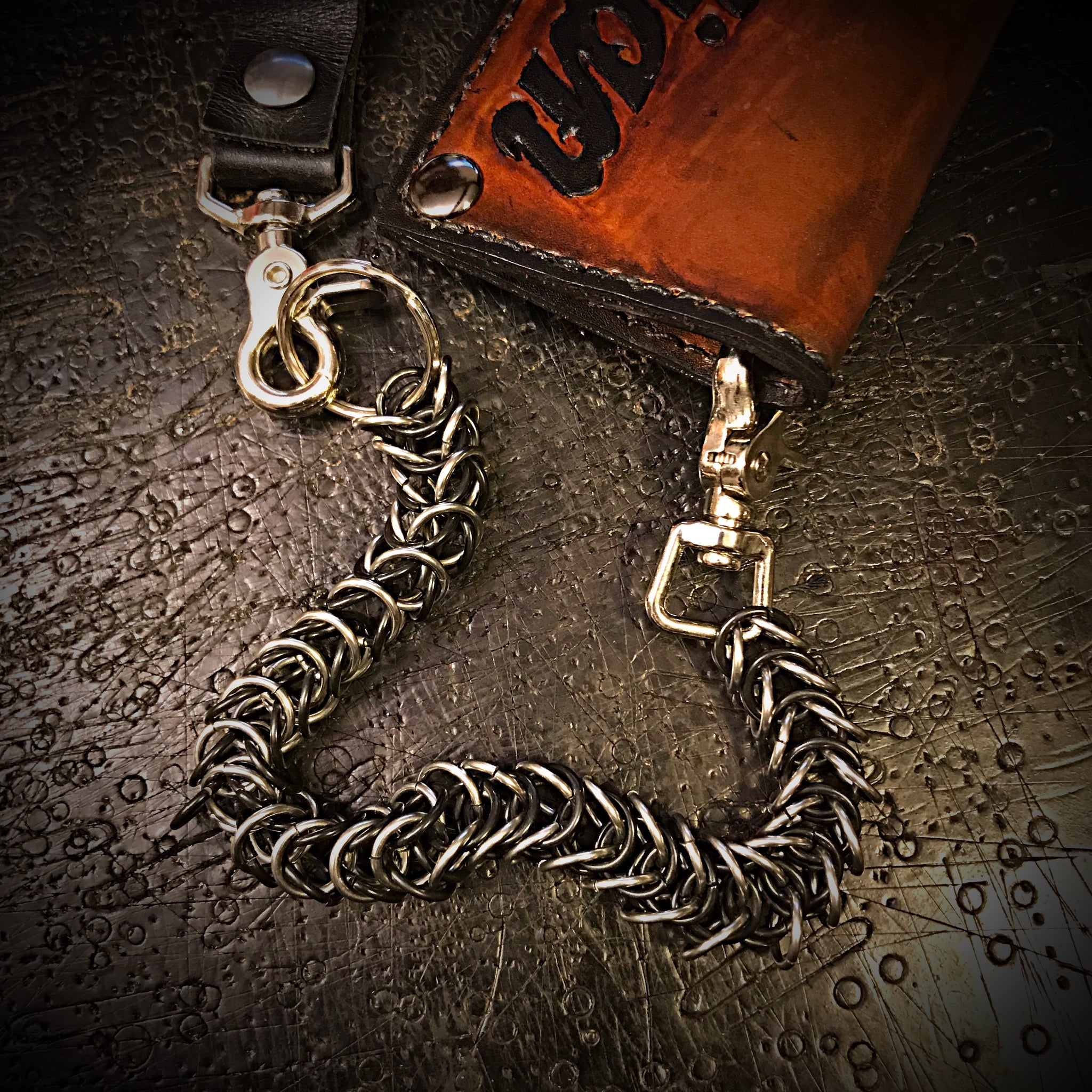 Chainmail Chain - Box Weave - Black & Steel – Forged Glory Custom ...