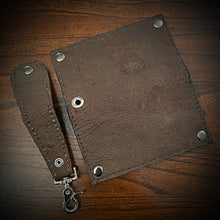 Load image into Gallery viewer, Long Biker Exotic Leather Wallet with Chain - Genuine Hippopotamus - Brown (ships now)