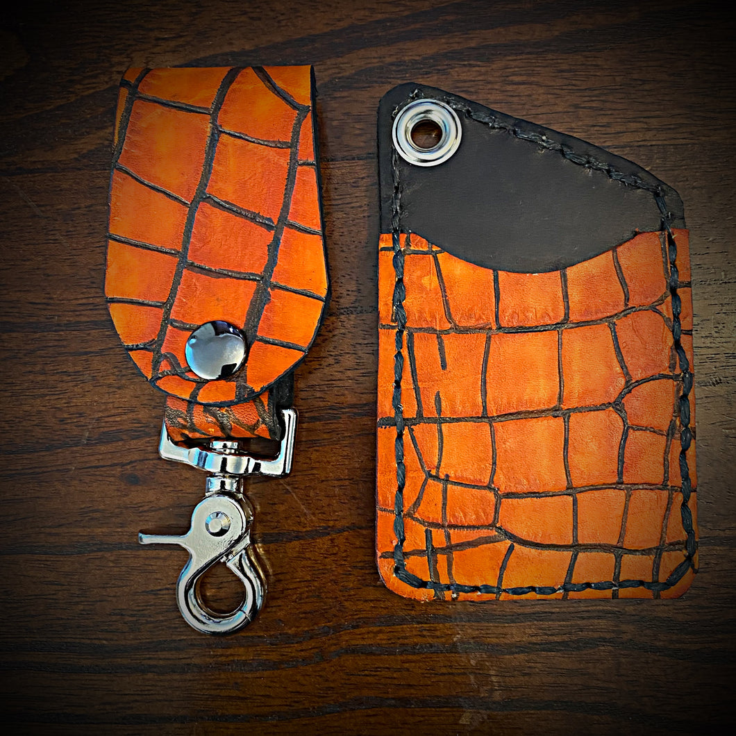 Two Pocket Wallet, Embossed Alligator, All Hallows’ Eve