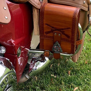 Rear Crash Bar Bag - Custom Art - Indian Tan