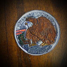 Load image into Gallery viewer, Leather Swin Arm Emblem for the Indian Scout - Half Dollar