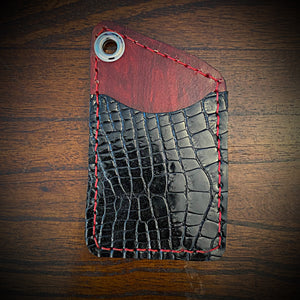 Two Pocket Wallet, Genuine Gloss Alligator, (ships now)