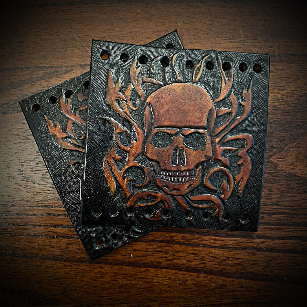 Grip Covers - Skull & Flame