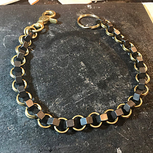 Chainmail Chain - Nuts of Steel - Black Nuts, Brass Rings