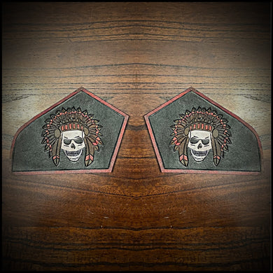 Leather Frame Emblem for the Indian Chief - Native Skull