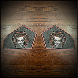 Leather Frame Emblem for the Indian Chief - Native Skull