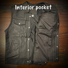 Load image into Gallery viewer, The Essentials Leather Motorcycle Vest