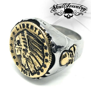 “Hobo Coin” Indian Chief Gold Quarter Ring