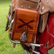 Load image into Gallery viewer, Rear Crash Bar Bag - Custom Art - Indian Tan