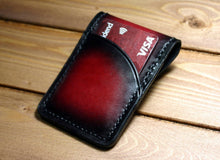Load image into Gallery viewer, Front Pocket Minimalist Wallet, Red &amp; Black W/ Snap