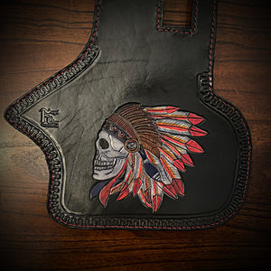 Heat Shield with Pouch for Indian Chief, Chieftain, Springfield, Vintage and Roadmaster - Black, Custom Art