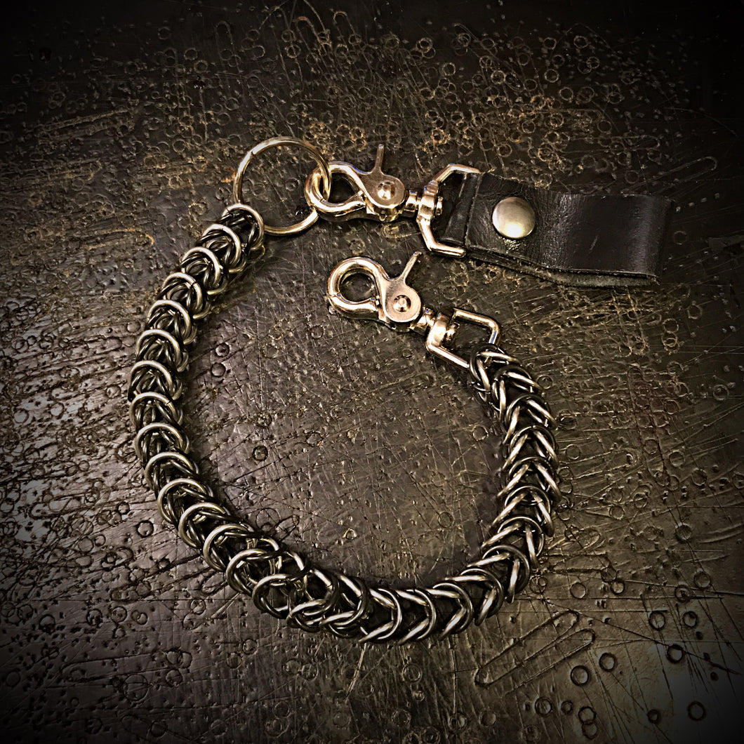 Chainmail Chain - Box Weave - Black & Steel