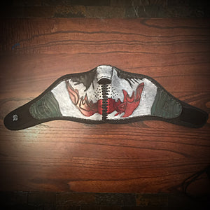 Leather Face Mask with “Why So Serious” Art, Regular Face Mask Included