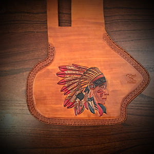 Heat Shield with Pouch, Tan Custom Art, for Indian Chief, Chieftain, Springfield, Vintage and Roadmaster