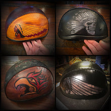 Load image into Gallery viewer, Half Helmet with Custom Art - size Large
