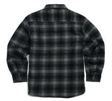 Load image into Gallery viewer, Grey &amp; Black Flannel Shirt Jacket Mens