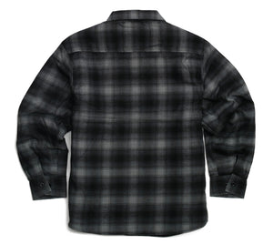 Grey & Black Flannel Shirt Jacket Mens