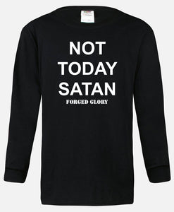 Not Today Satan Biker Shirt Long Sleeve - Male
