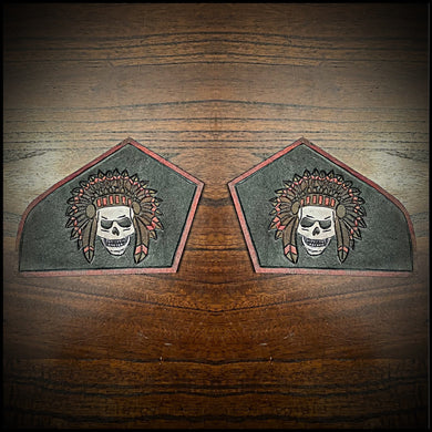 Leather Frame Emblem for the Indian Chief - Native Skull (ships now)