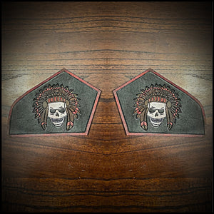 Leather Frame Emblem for the Indian Chief - Native Skull (ships now)